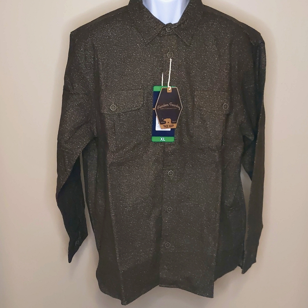 Freedom Foundry Men's Thick Button Down Shirt, XL